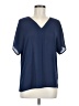 MICHAEL Michael Kors 100% Polyester Blue Short Sleeve Blouse Size M - photo 1