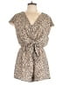 She + Sky 100% Polyester Animal Print Tan Romper Size L - photo 1