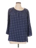 MICHAEL Michael Kors 100% Polyester Blue 3/4 Sleeve Blouse Size L - photo 1