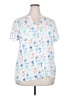 Assorted Brands Print White Short Sleeve Blouse Size 2X - photo 1