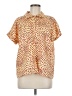 Assorted Brands Polka Dots Orange Short Sleeve Blouse Size M - photo 1