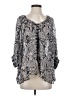 Winter Kate 100% Silk Floral Gray 3/4 Sleeve Silk Top Size S - photo 1