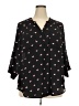 Torrid 100% Polyester Hearts Black 3/4 Sleeve Blouse Size 2X Plus (2) - photo 1