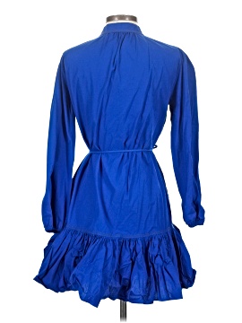 knee length dresses for ladies Cosmala Denim Long Sleeve Mini Dress / Indigo Blue | Meshki main image 1