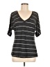 Three Dots Stripes Gray Short Sleeve T-Shirt Size M - photo 1