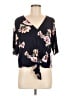 LUQ Black Short Sleeve Blouse Size M - photo 1