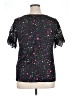 Unbranded 100% Polyester Stars Black Short Sleeve Blouse Size 0X - photo 2