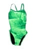 Speedo Color Block Green One Piece Swimsuit Size XXS (28) - photo 1