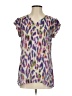 CAbi 100% Polyester Animal Print Purple Short Sleeve Blouse Size XS - photo 1