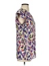 CAbi 100% Polyester Animal Print Purple Short Sleeve Blouse Size XS - photo 4