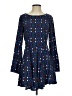 Dina Be 100% Rayon Hearts Blue Casual Dress Size S - photo 1