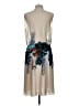 BCBGMAXAZRIA 100% Polyester Graphic Silver Ivory Cocktail Dress Size L - photo 2