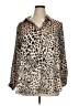 Haver + Blair 100% Polyester Animal Print Tan Long Sleeve Blouse Size 1X - photo 1