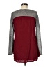 Scrapbook Color Block Polka Dots Solid Burgundy Long Sleeve Top Size M - photo 2