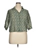 Flax 100% Rayon Floral Green Short Sleeve Blouse Size 14 (L) - photo 1