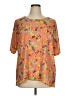 Logo Layers Orange Short Sleeve Blouse Size XL - photo 1