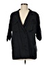 Calvin Klein 100% Lyocell Black 3/4 Sleeve Button-Down Shirt Size M - photo 1