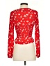 Intermix 100% Silk Red Long Sleeve Silk Top Size 2 - photo 2