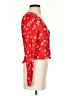 Intermix 100% Silk Red Long Sleeve Silk Top Size 2 - photo 4