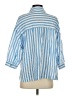 Oddi 100% Cotton Stripes Blue 3/4 Sleeve Button-Down Shirt Size S - photo 2