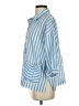 Oddi 100% Cotton Stripes Blue 3/4 Sleeve Button-Down Shirt Size S - photo 5