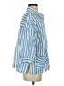 Oddi 100% Cotton Stripes Blue 3/4 Sleeve Button-Down Shirt Size S - photo 4