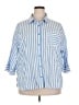 Joyspun Stripes Blue 3/4 Sleeve Button-Down Shirt Size 2X - photo 1