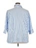 Joyspun Stripes Blue 3/4 Sleeve Button-Down Shirt Size 2X - photo 2