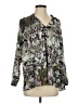 Hunter Bell 100% Silk Print Green 3/4 Sleeve Silk Top Size XS - photo 1