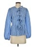 SundayUp 100% Polyester Checkered-gingham Blue Long Sleeve Blouse Size S - photo 1