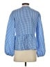 SundayUp 100% Polyester Checkered-gingham Blue Long Sleeve Blouse Size S - photo 2