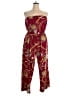 Shein Curve 100% Polyester Paisley Burgundy Jumpsuit Size 16 Plus (2) - photo 1