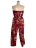 Shein Curve 100% Polyester Paisley Burgundy Jumpsuit Size 16 Plus (2) - photo 2