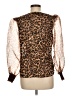 Boston Proper Animal Print Brown Long Sleeve Blouse Size M - photo 2