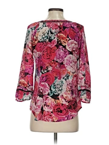 Vanessa Virginia 3/4 Sleeve Silk Top (view 2)
