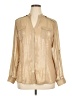 Cache 100% Polyester Metallic Gold Long Sleeve Blouse Size XL - photo 1