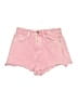 Zara Hearts Pink Denim Shorts Size 8 - photo 1