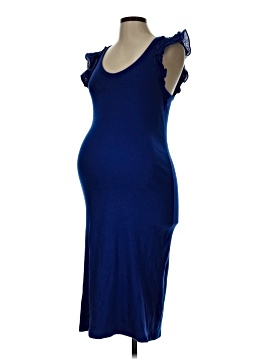 dillards navy blue dress Hi-Lo Frill Detail Maternity/Nursing Midi dress Navy / Large main image 0