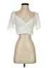 Sason 100% Polyester Ivory Short Sleeve Blouse Size 4 - photo 1