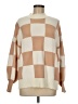 Zesica Checkered-gingham Tan Turtleneck Sweater Size M - photo 1
