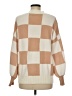 Zesica Checkered-gingham Tan Turtleneck Sweater Size M - photo 2