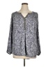 Krazy Kat 100% Rayon Paisley Gray Long Sleeve Blouse Size 1X - photo 1