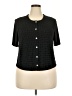 Ronni Nicole Polka Dots Black Short Sleeve Blouse Size 2X - photo 1