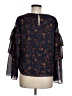 Madewell 100% Polyester Floral Blue 3/4 Sleeve Blouse Size M - photo 2