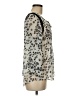 Black Rainn 100% Polyester Silver 3/4 Sleeve Blouse Size M - photo 4