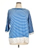 Rafaella Blue 3/4 Sleeve Top Size 1X - photo 1