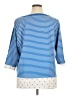 Rafaella Blue 3/4 Sleeve Top Size 1X - photo 2