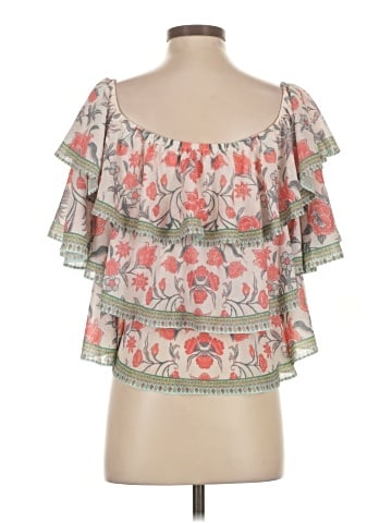 Champagne & Strawberry Short Sleeve Blouse (view 2)