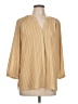 NYDJ Stripes Yellow 3/4 Sleeve Blouse Size L - photo 1