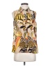 CAbi Animal Print Gold Tan Sleeveless Button-Down Shirt Size S - photo 1